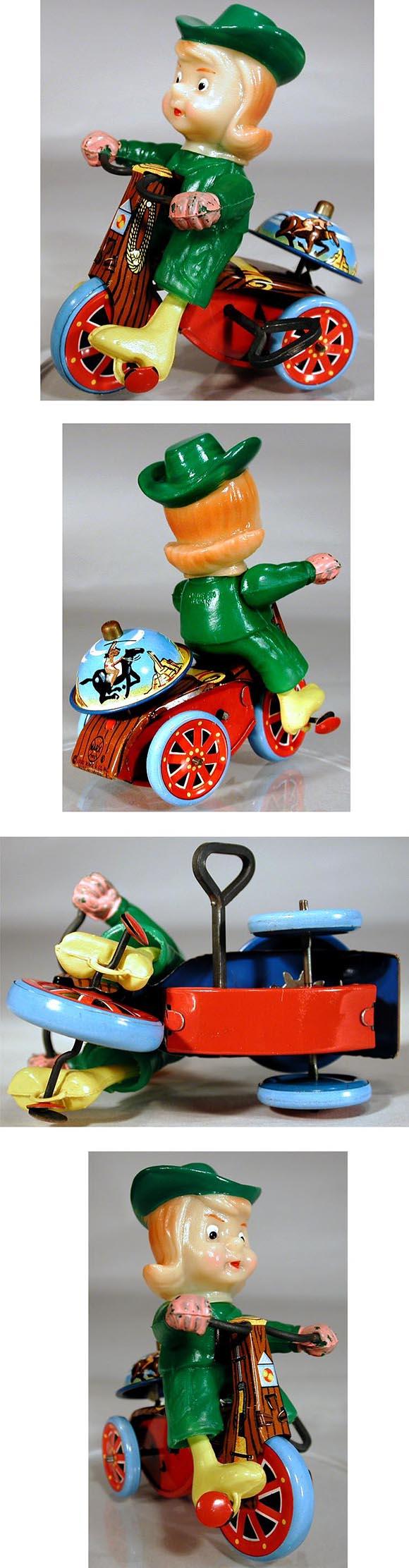1950's Marx, Mechanical Leprechaun Tricycle with Revolving Bell